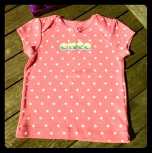 ❇️ Carter's pink t-shirt heart print CUTE 🍭 9m